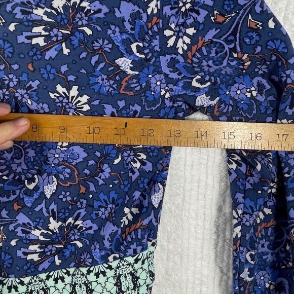 Free People Intimately Blue No Where To Be Floral Long Sleeve Bodysuit Size XS - Picture 5 of 7